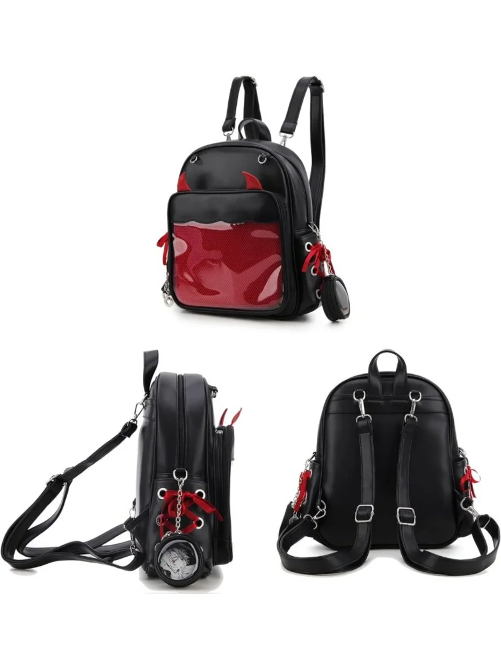 Gothic Multi-Purpose Backpack for Women | Cosplay & Halloween Enamel Pin Bag